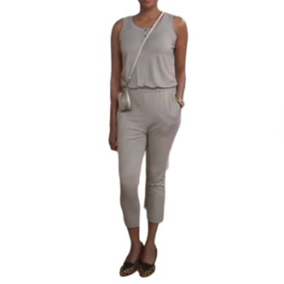 LOGO by Lori Goldstein Pants - LOGO by Lori Goldstein Gray Jumpsuit
